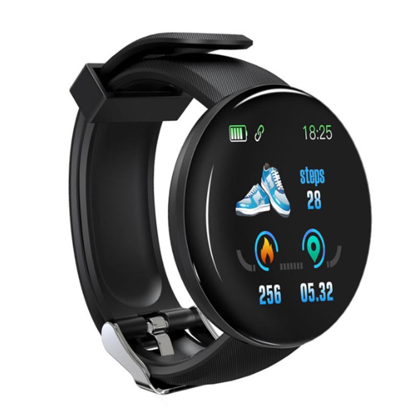 D18 Smart Watch Heart Rate Monitor Men's Women's Smartwatch Round Fitness Digital Watches for Men Women Band Bracelet PK D20 Y68