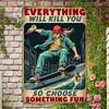 Vintage Metal Sign Funny Animal Bathroom Wall Decor Home Art Tin Plate