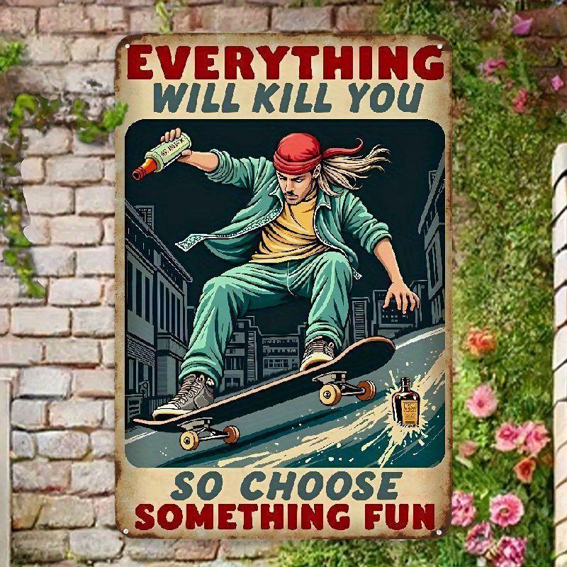 Vintage Metal Sign Funny Animal Bathroom Wall Decor Home Art Tin Plate