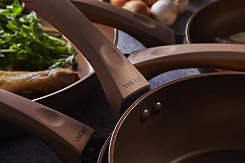 PEARL METAL VISIONS Frying Pan, 20cm, IH Compatible, Gold Coating, CP-8811