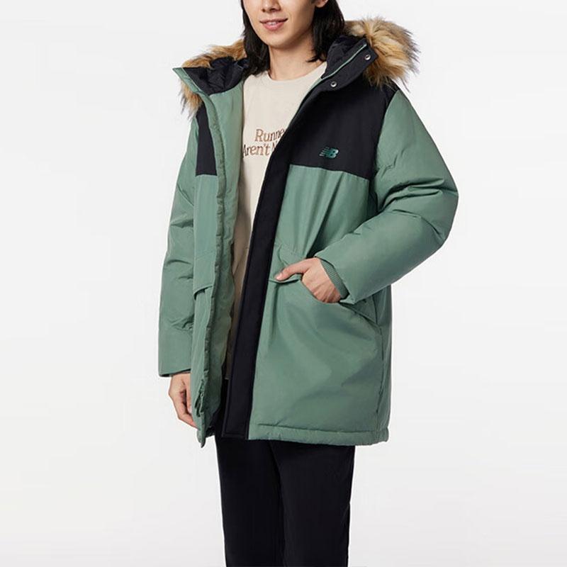 New Balance Warm Long Parka Jacket Asia Sizing 'Green Black' Unisex AMJ33330-DKJ