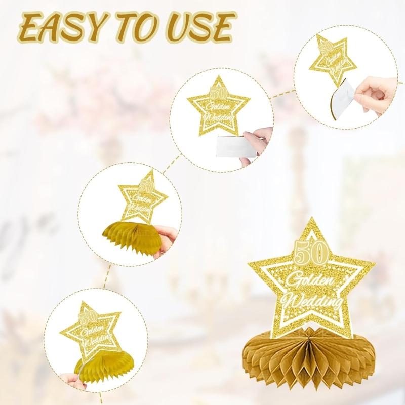 Paper Honeycomb Ornament Handmade Table Accessories For Wedding Anniversaries And Golden Jubilees Event