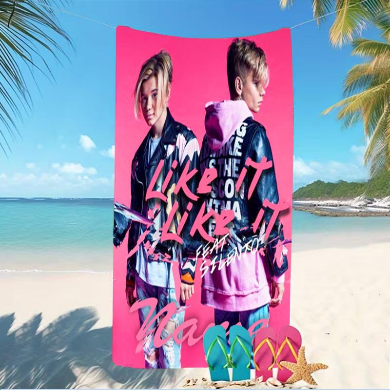 Customizable personalized beach towels Marcus and Martinus themed designs.Suitable for the beach, yoga, sports;ideal as beach accessories