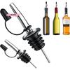Multi-Pack Stainless Steel Wine Oil Vinegar Pourer with Conical Spout Leak-proof Sealed Stopper for Liquor Bottles - 3/6/12Pcs