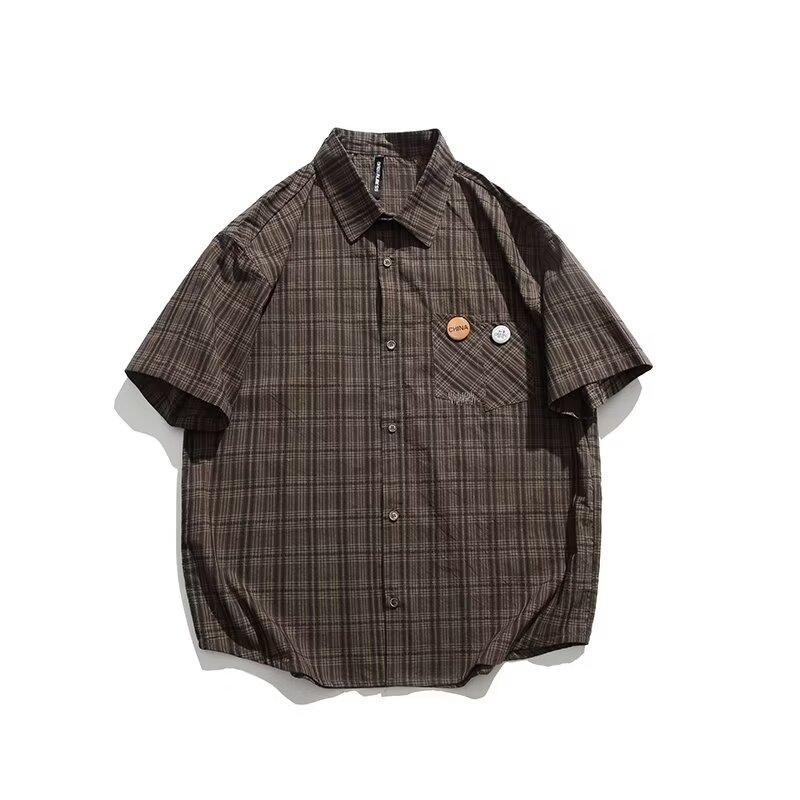 Poloshirt mit Kragen und kurzen Ärmeln, Herren Kurzarmhemd, Nischendesign, Minimalistisches Hemd, College-Oberteil für Paare