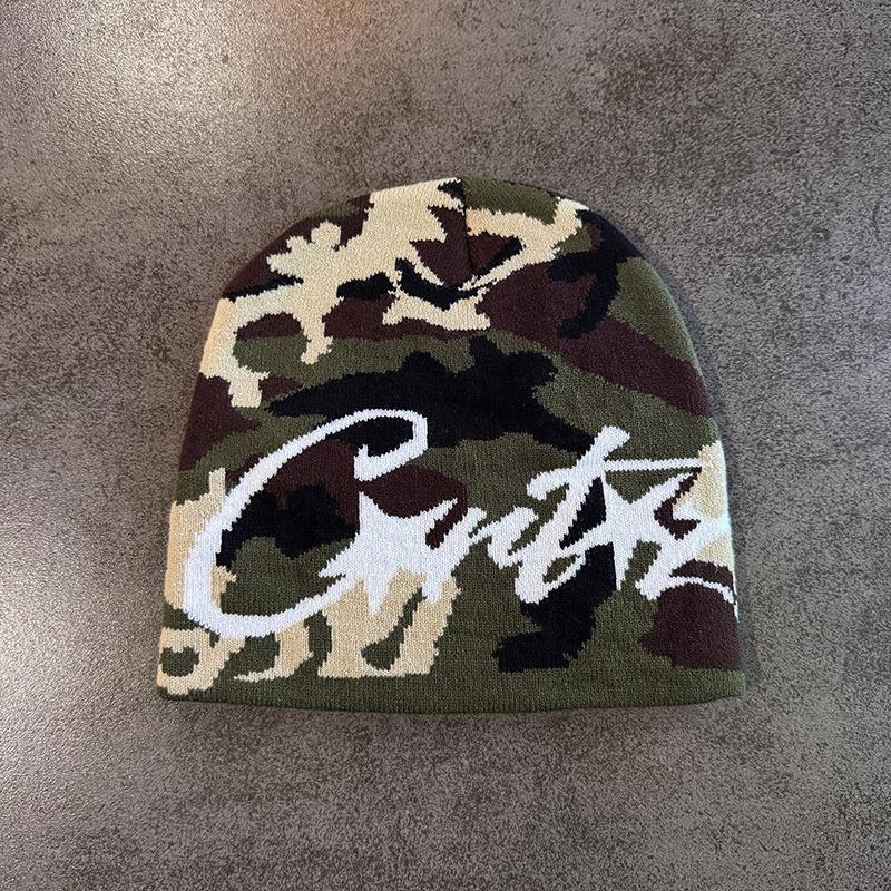 Y2K Print Knitted Hat Autumn And Winter Street  Unisex Warm Personal Versatile  Niche Beanies