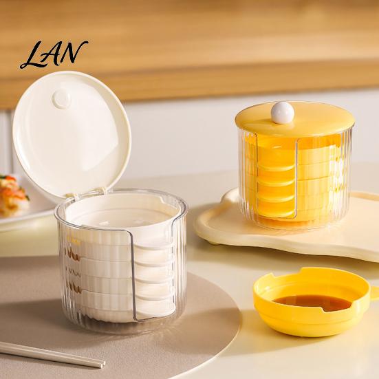 Seasoning Dipping Bowl Stackable Box Set with Chopstick Holder, Kitchen Condiment Container for Salt Clear Organizer Sugar Pepper, Divided Sauce Dish