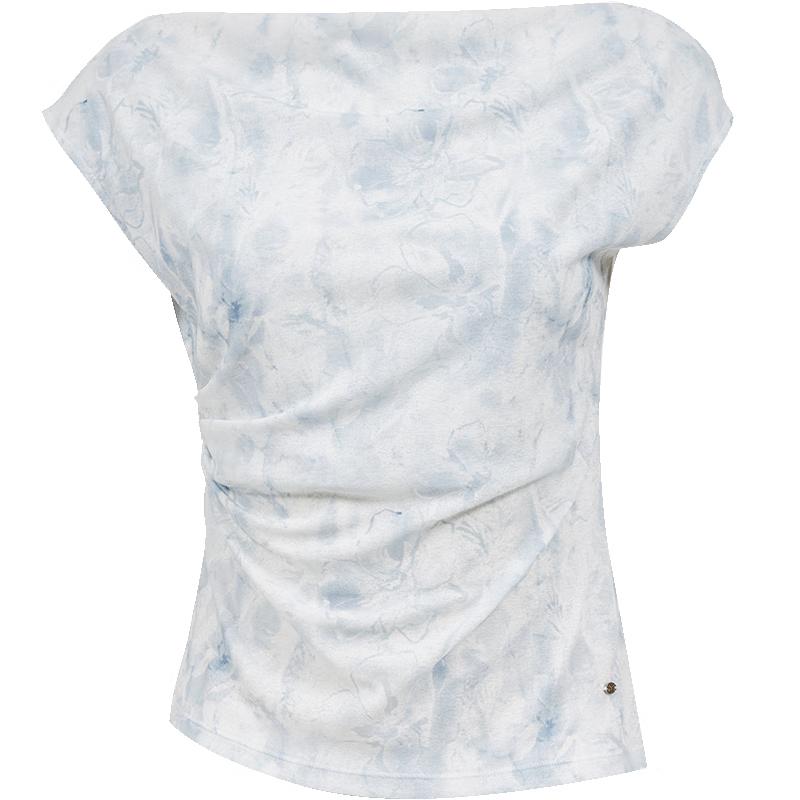 ONLY Women s Floral Print Drape Neck T-Shirt M