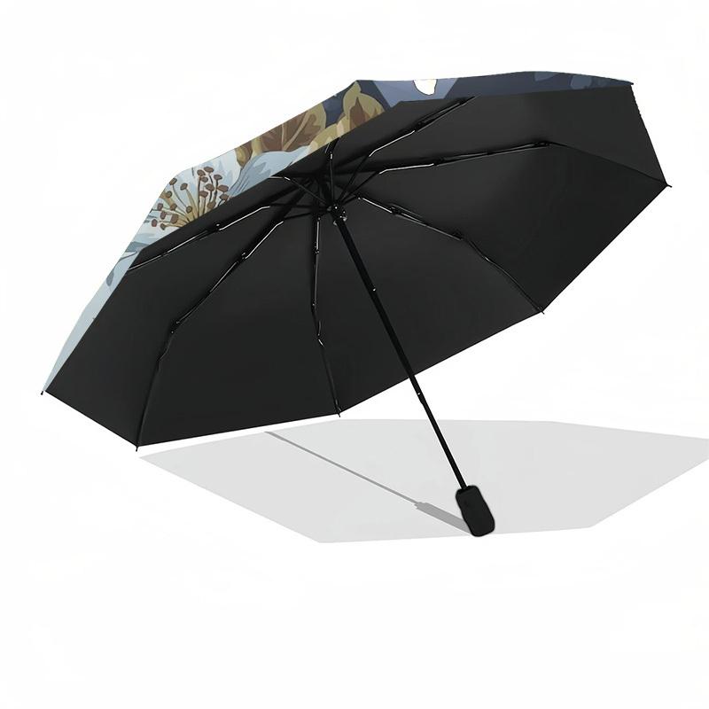 1pc Floral Pattern Design Umbrella with Plastic Handle,Compact & Stylish,Suitable for All Seasons Ptys26063