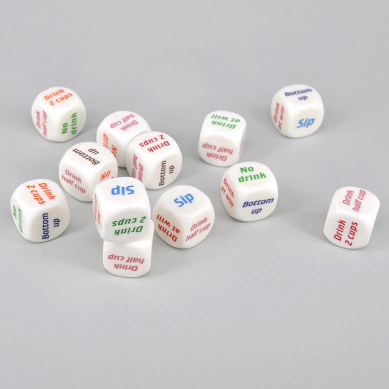 Drinking Game Dice Drop Resistant Clear Printed Commands Smooth Surface for Cocktail Party Bachelorette Trip Game Props