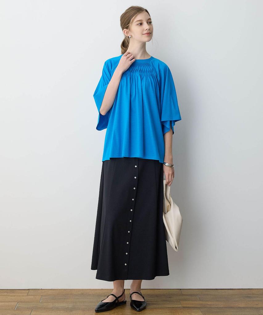 Le Souk Holiday Tuck Design Blue Women's Pullover, 291166,