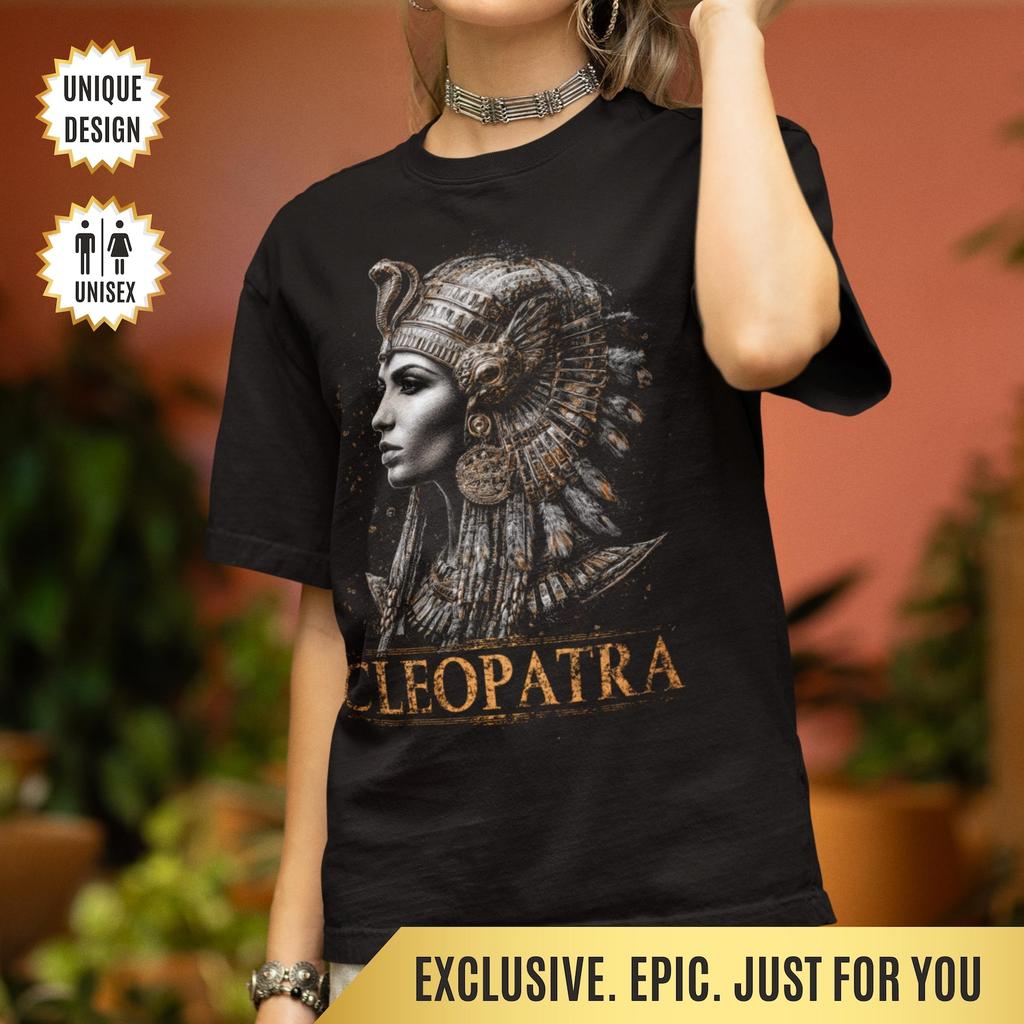 Cleopatra T-Shirt, Queen Pharaoh Graphic Tee, Powerful Woman Shirt | Ancient Egyptian Gift for History Fans | Feminine Power Tee