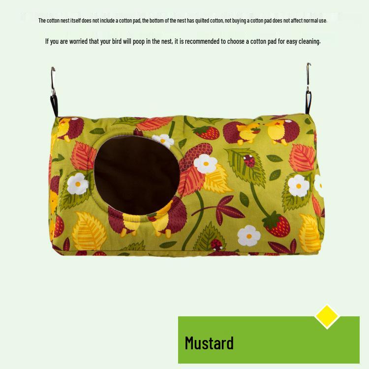 Cozy Autumn & Winter Parrot Nest: Thickened Cylinder Sleeping House for Cockatiels & Peony Birds