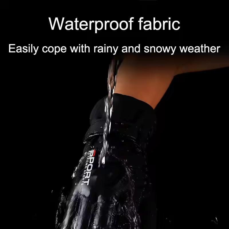 Winter Skiing Travel Full Finger Gloves for Men Thickened Warm Waterproof Riding Gloves Touch Screen Plush Motorcycle Gloves