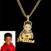 Atoztide Custom Photo Name Necklace for Women Engrave Picture Pendant Chain Stainless Steel Jewelry Personalized Christmas Gift