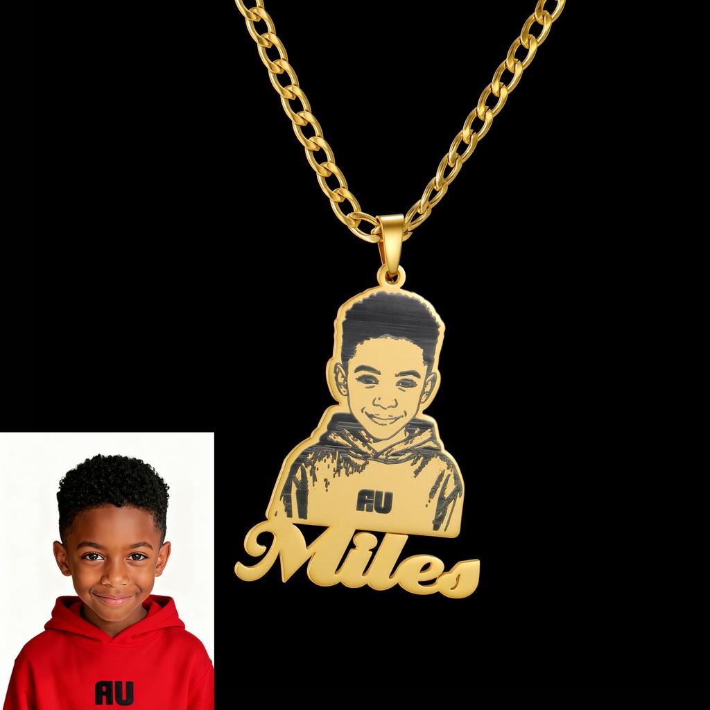Atoztide Custom Photo Name Necklace for Women Engrave Picture Pendant Chain Stainless Steel Jewelry Personalized Christmas Gift