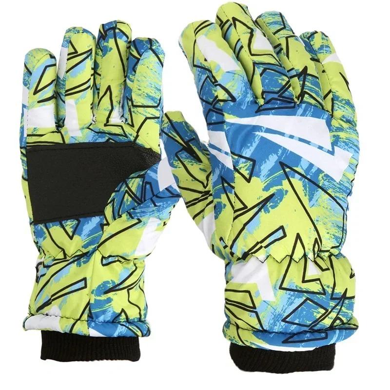 Children Thermal Ski Gloves Winter Outdoor Waterproof Windproof Fleece Child's Warm Snowboard Gloves for Skiing Riding.