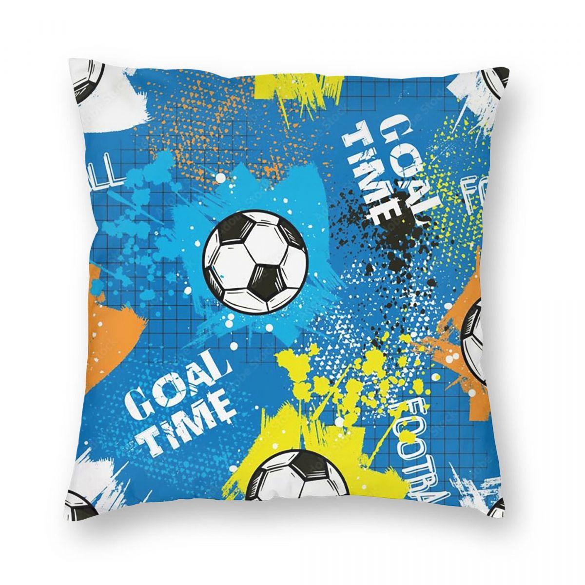 

Anime Fun Football Pattern Square Pillowcase Pillow Cover Cushion Zip Decorative Comfort Throw Pillow for Home Sofa 12x12Inch