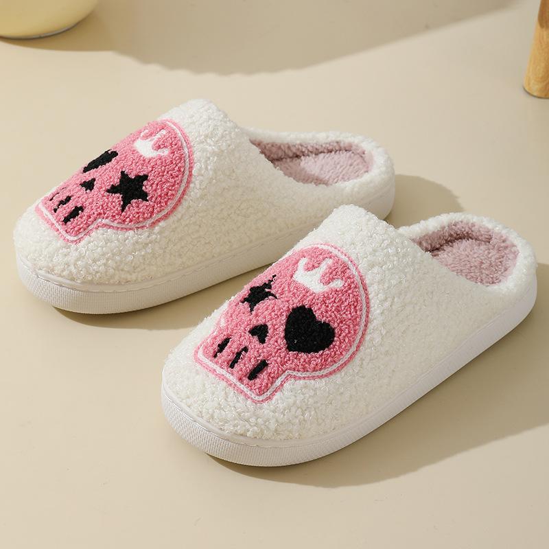 New Halloween crown skull cartoon warm winter cotton slippers men and women couples home indoor cotton slippers