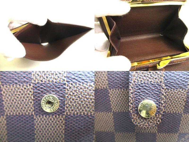 Authentic LOUIS VUITTON Damier Brown Leather Bifold Wallet Viennois #a185  Refurbished