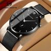 HANNAH MARTIN Watch Ized Men Quartz Watch Water Resistant Stainless Steel 40mm Minimalist Hand Watch