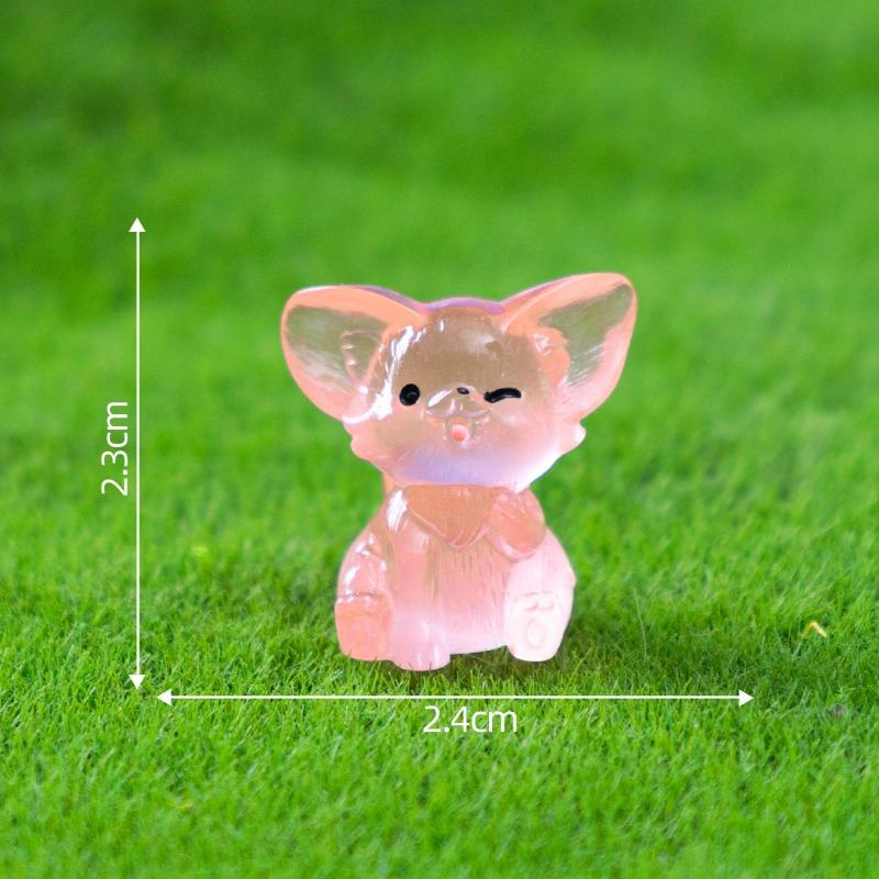Luminous Auricle Fox Figurine Decorative AccessoriesMicro-landscape Mini Desktop Ornaments