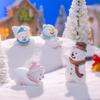 Cute Mini Snowman Ornament Cartoon Snowman Statue Snowball Battle Snowman Ornaments  Car Ornament
