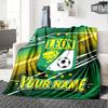 1pc Leon logo Blanket with Custom Name, Gift, for Men and Women, Soft Blanket, Good for Sofa Bed Couch Travel, Lightweight Flannel Blanket