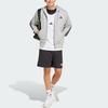 Adidas Essentials 3-Stripes French Terry Full-Zip Hoodie Medium Grey Heather/Black Men Streetwear JE6338