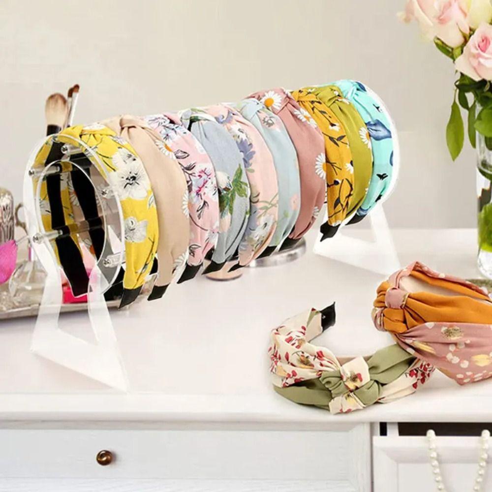Detachable Acrylic Headband Holder Multifunctional Jewelry Display Stand Home Organization