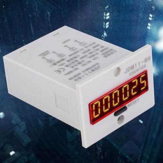 Electronic Counter,JDM11-6H No Voltage Counter 6 Digits Electronic LED Digital Display Counter Relay(AC110V)