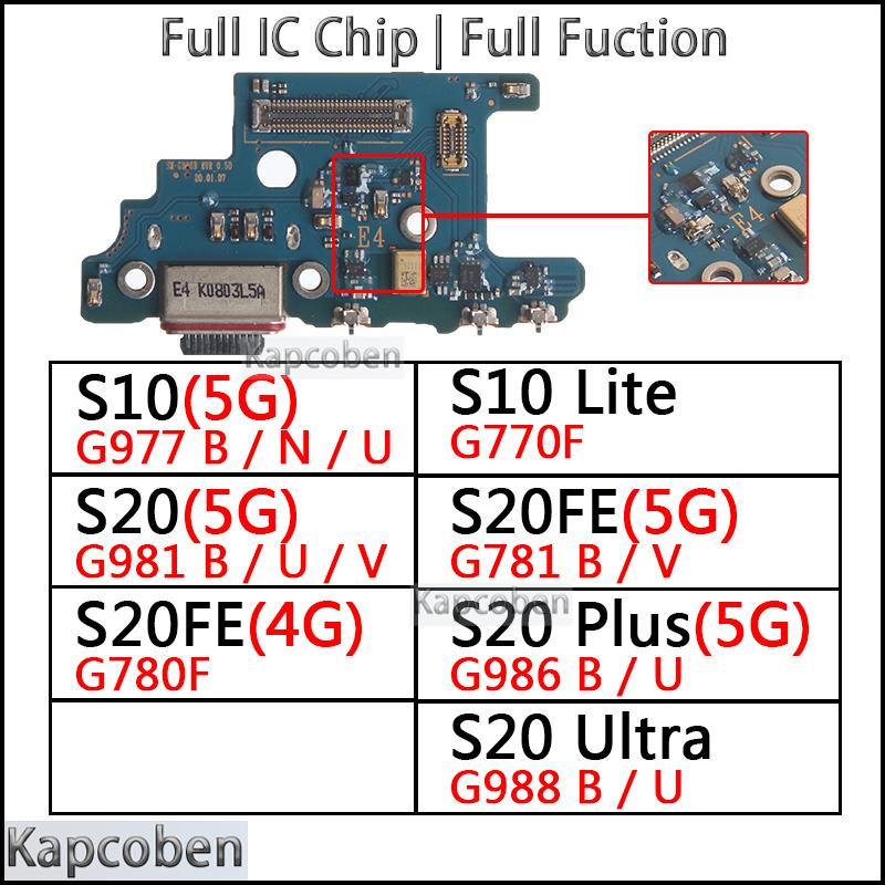 Usb Dock Charger Port for Samsung Galaxy S20 Fe S10 Lite Plus Ultra G977 G981 G986 G988 G970 G780 B N U V Charging Board Module