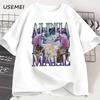 Alpha Male Unicorn Cat T-Shirt Men Ironic 90s Vintage Funny Rainbow Meme Tee Shirt Weird Cat T Shirt Casual Cotton Clothes