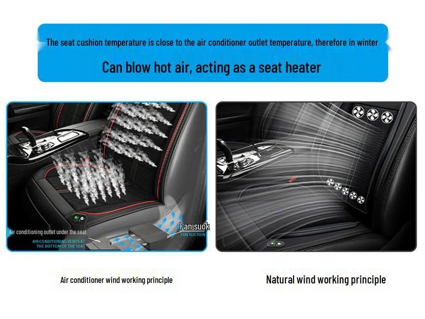 Car Ventilation Cushion with Cooling Airflow and Ice Silk Cover