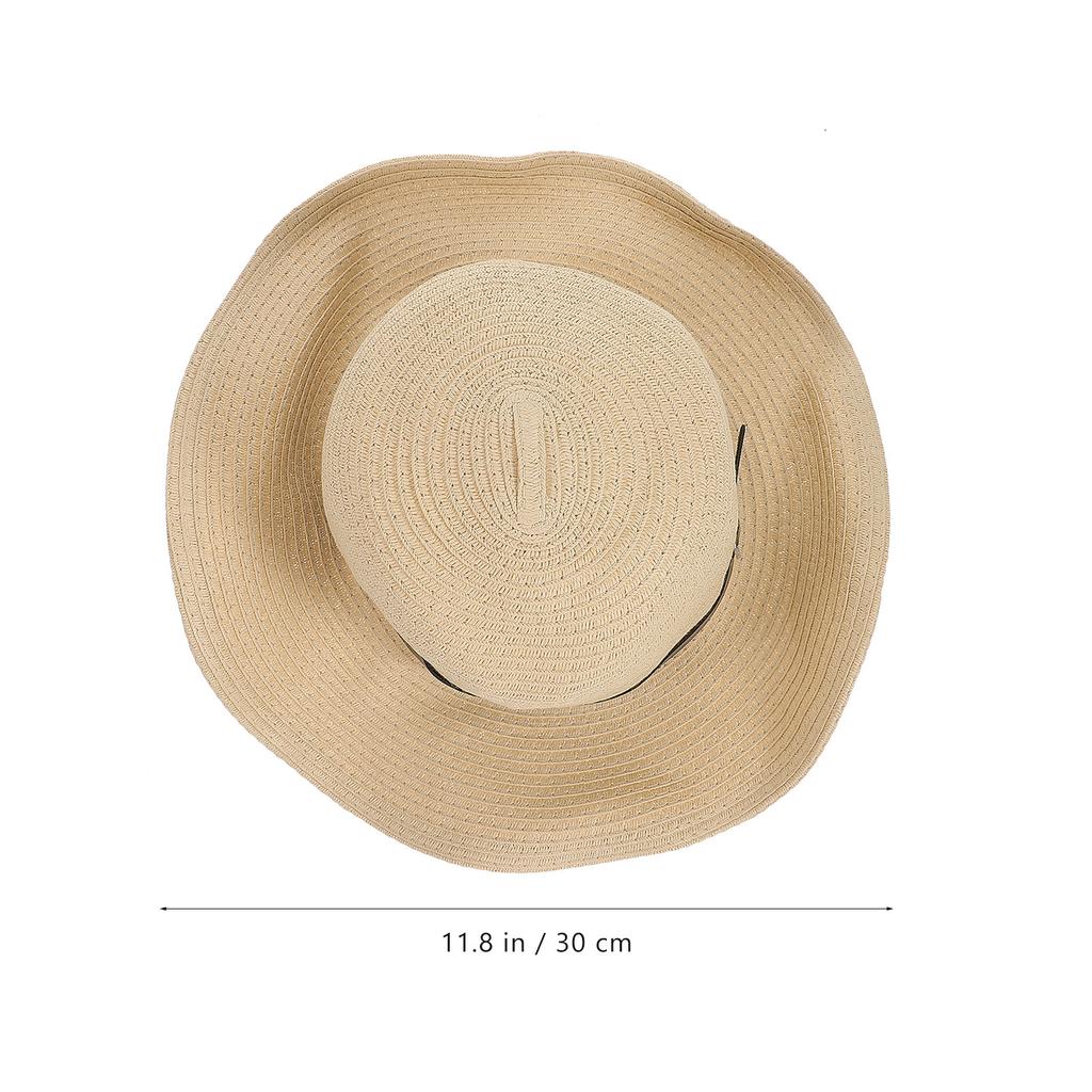 Herren Breiter Rand Stroh-Sonnenhut Khaki Schlapp faltbar Leicht atmungsaktiv Strand Wandern Garten Rennsporttag Mütze Breiter Rand Hut