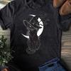 Halloween Black Cat Witch T-Shirt: Funny Cat Lover Gift