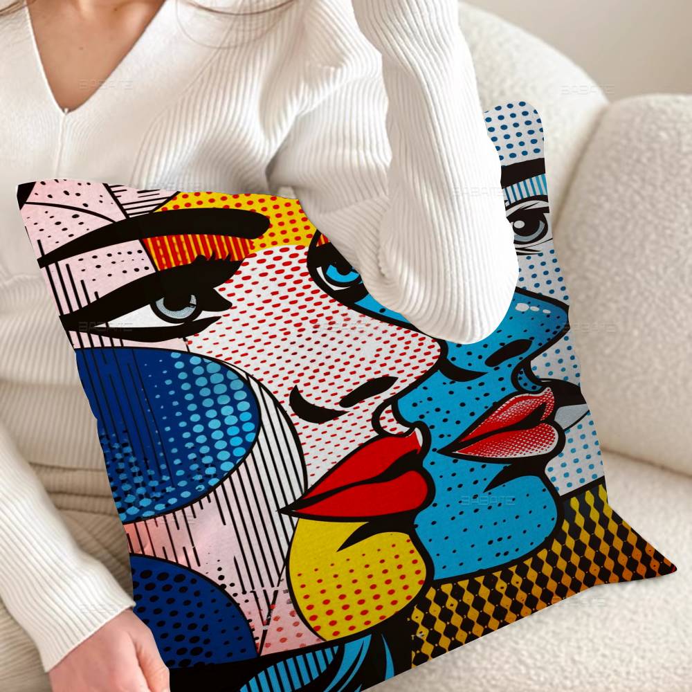 Roy L-Lichtenstein Pop Art Pillow Gift Home Office Decoration Bedroom Sofa Car Cushion Cover case 45x45