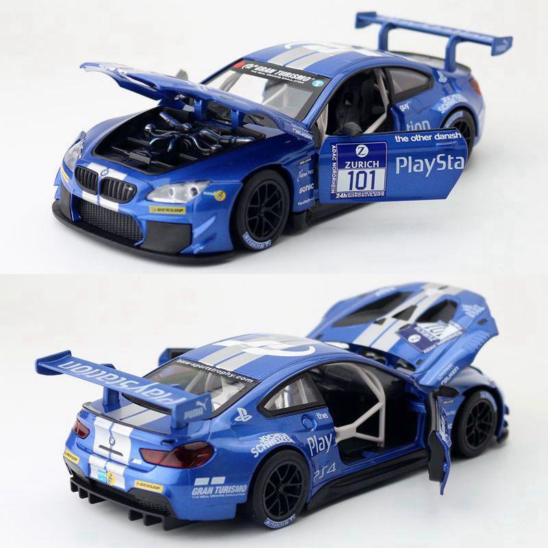 1:24 BMW M6 GT3 Super Sports Závodní Slitina Kovový Model Auta Zvuk Světlo Volba Cool Chic Auto Sběratelství Hobby Dárek S Přítelem