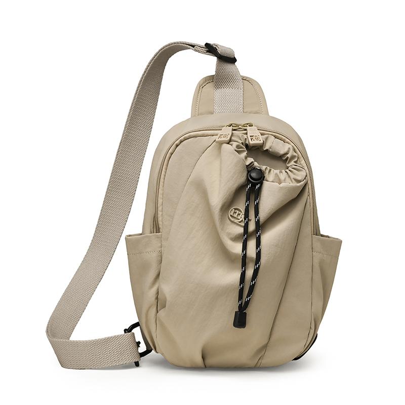 Women's Nylon Sling Backpack Drawstring Crossbody Chest Bag Lightweight Shoulder Daypack for Travel