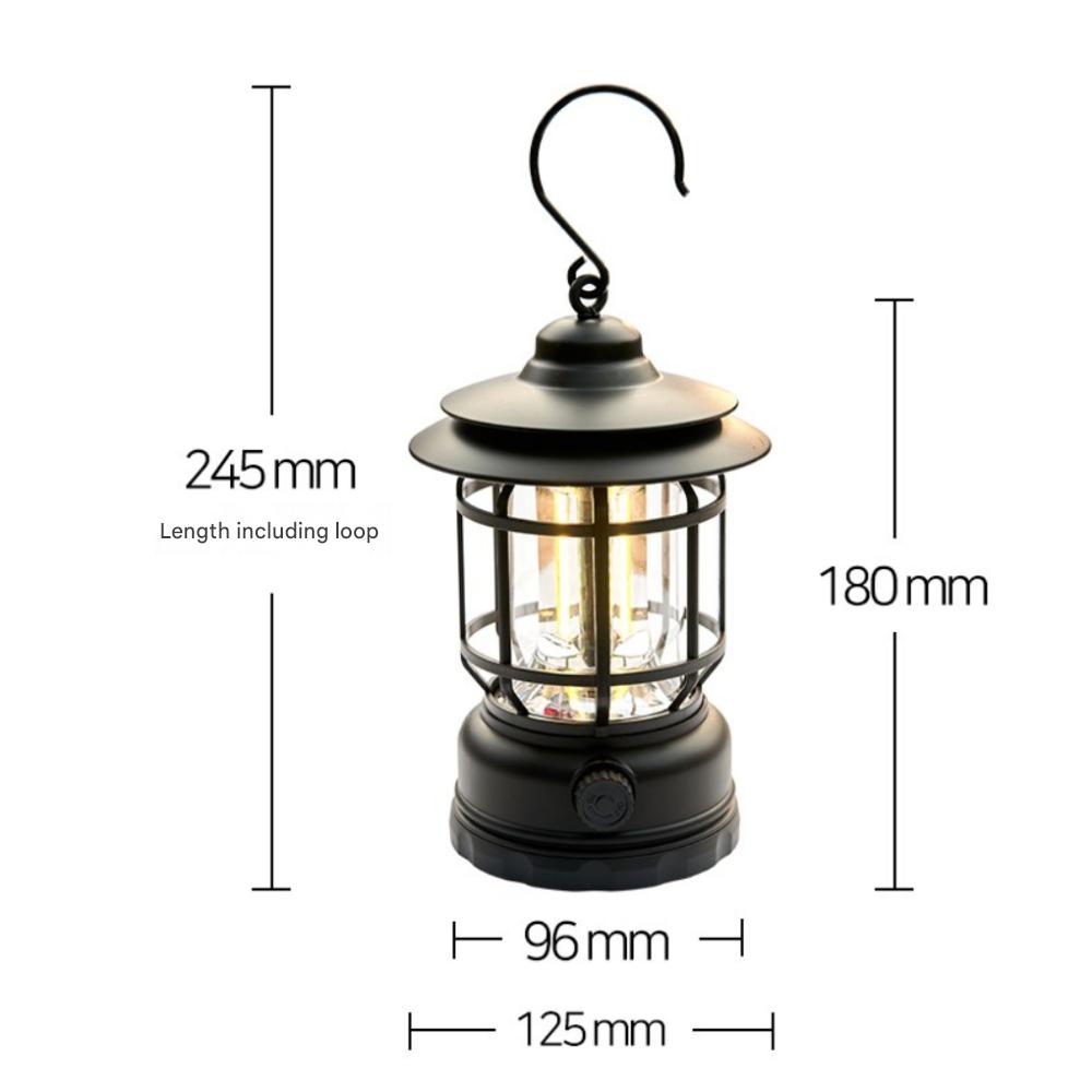 Hanging Rechargeable LED Camping Lantern, (Black)