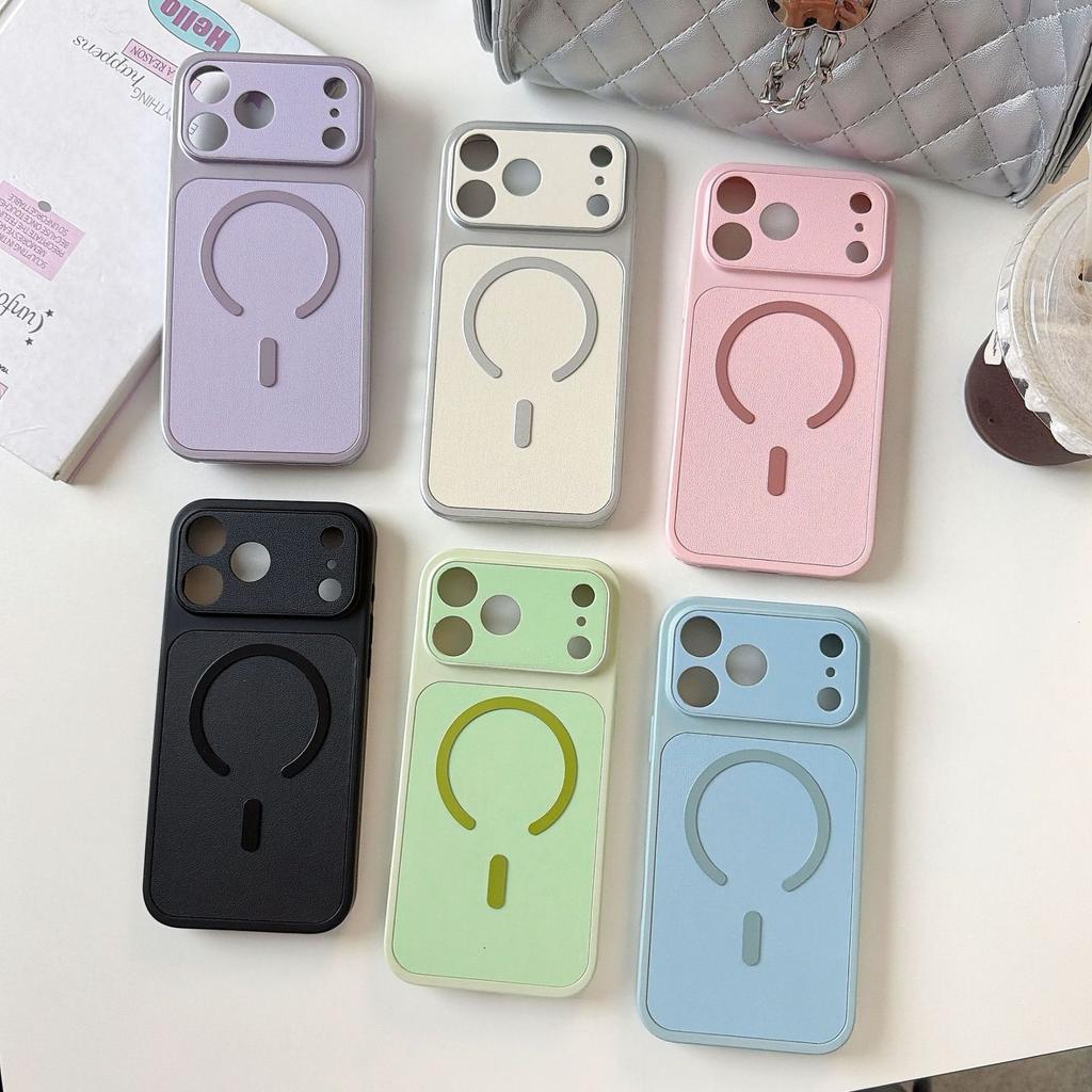 17 Applicable to iphone16promax solid color magnetic mobile phone case 15pm Apple 14promax anti-drop protective case