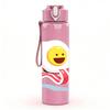 1PC Bread Cartoon Pattern 750ml Color Plastic Sports Water Bottle Leakproof Flip Straw Lid Suitable for Sports Office Home Use