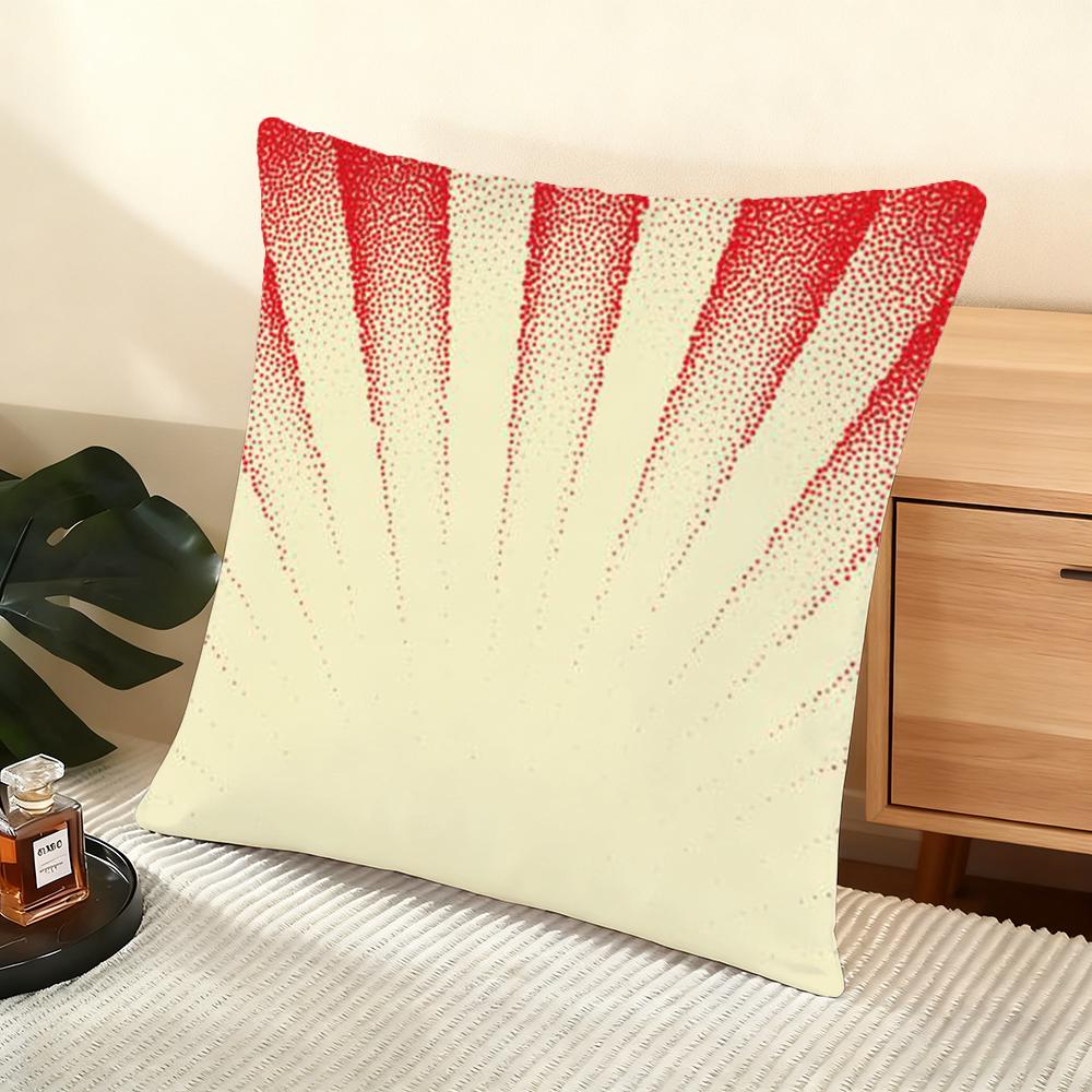 Abstrakte Sonne Kissenbezug Seidiger Kurzer Plüsch Haus Sofa Kissenbezug - Verdeckter Reißverschluss Heimdekoration