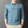 Spring and Autumn New Style Middle-aged Fashion Korean Style Loose Lapel POLO Shirt Casual Tops for Men Men's Long-sleeved T-shirts