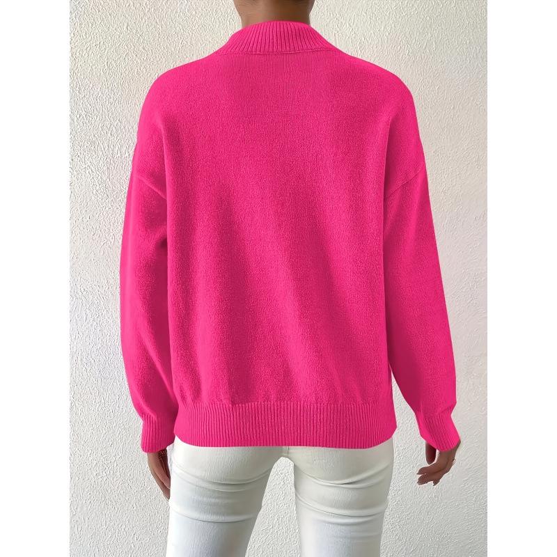 P17511 Semi-High Neck Knit Sweater