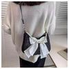 White Folds Pearl Female Bag Retro Luxury Designer Handbag Bow Crossbody Bags Fashi Y2K Vintage Women's Shoulder Bag Purses