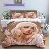 Billie Eilish Pattern Bedding,Quilt Set Quilt Cover Pillowcase Home Birthday Gift (1 * Duvet Cover + 2 * Pillowcase, Without Core)