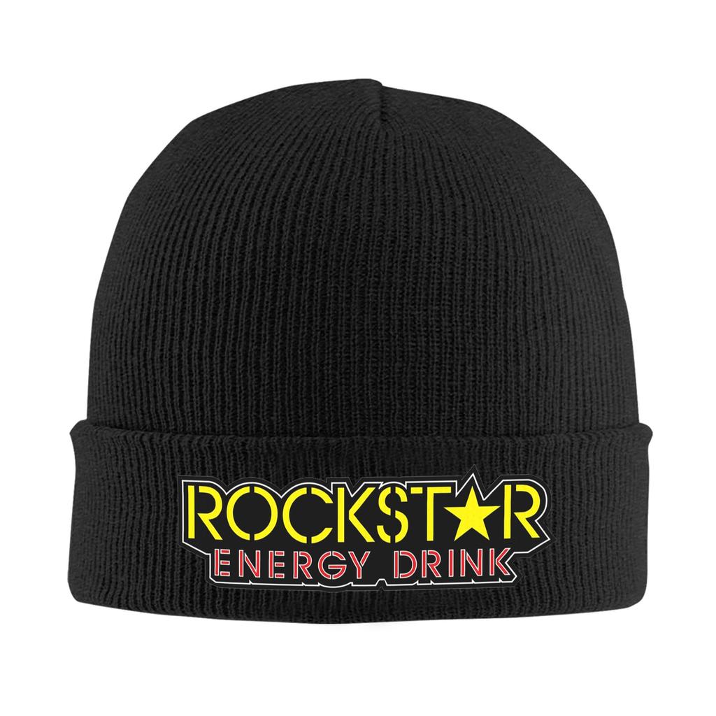 Rockstar Energy Drink Warm Knitted Cap Winter Knit Bonnet Hat Skullies Beanies Hip Hop Caps for Unisex