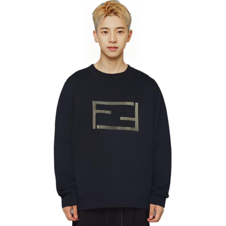 Fendi Sweaters Men's Black Crew Neck Moderate FZX116AM69F0QA1
