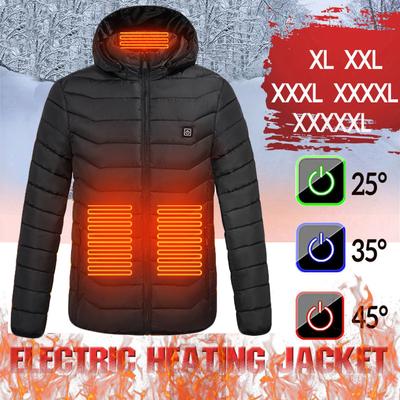 USB elektrisch beheizte Manteljacke mit Kapuze, Heizweste, Winter-Thermowärmer für Herren